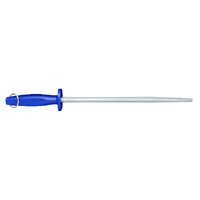 12" Fine Round Steel Blue Handle