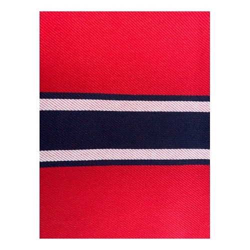 Butchers Apron Red with Blue & White Stripes