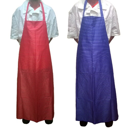 Striped Nylon Bib Apron Blue